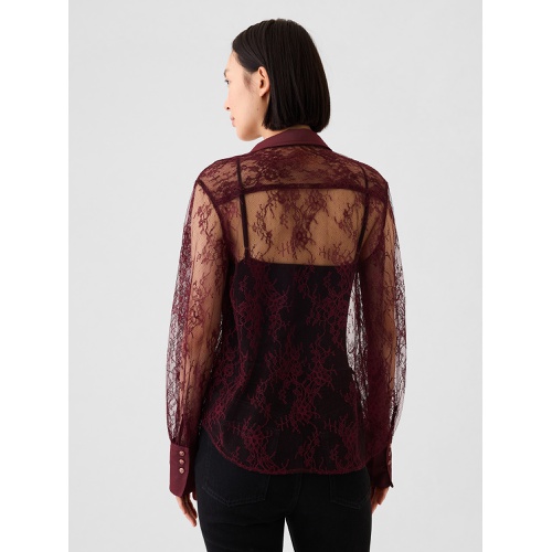 갭 Sheer Lace Classic Shirt