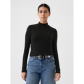 Modern Rib Cropped Mockneck Shirt