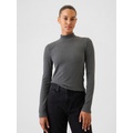 Modern Rib Cropped Mockneck Shirt