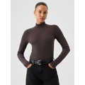 Modern Rib Cropped Mockneck Shirt