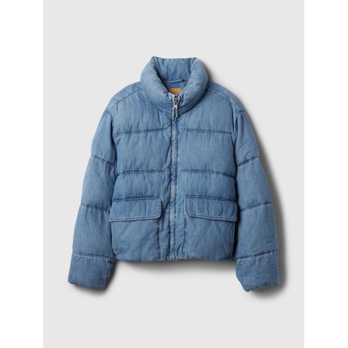 갭 Oversized Denim Puffer Jacket