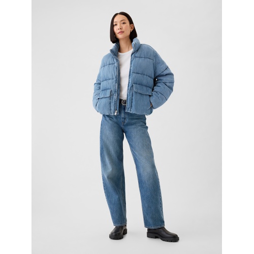 갭 Oversized Denim Puffer Jacket