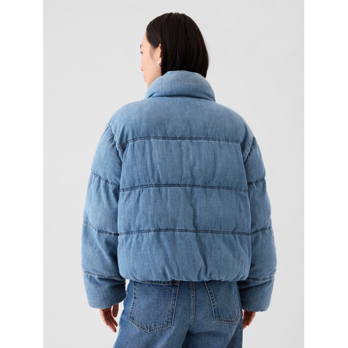 갭 Oversized Denim Puffer Jacket