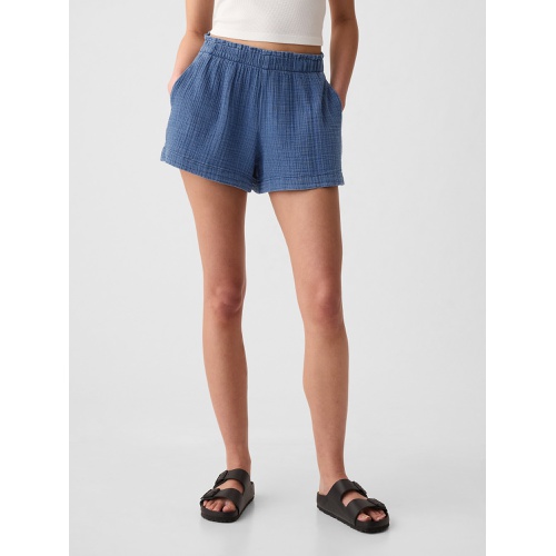 갭 Crinkle Gauze Denim Easy Shorts