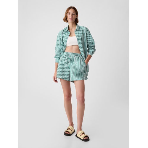 갭 Organic Cotton Striped Poplin Shorts