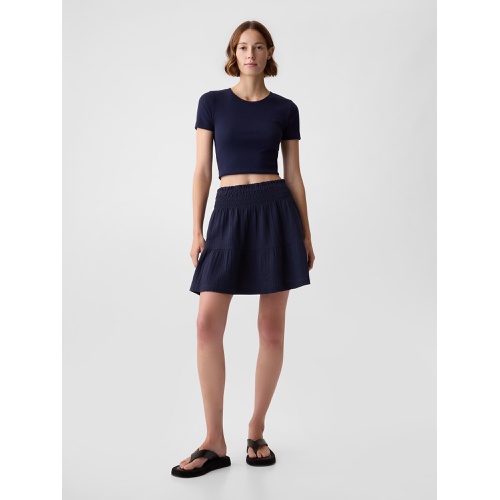 갭 Crinkle Gauze Tiered Mini Skirt