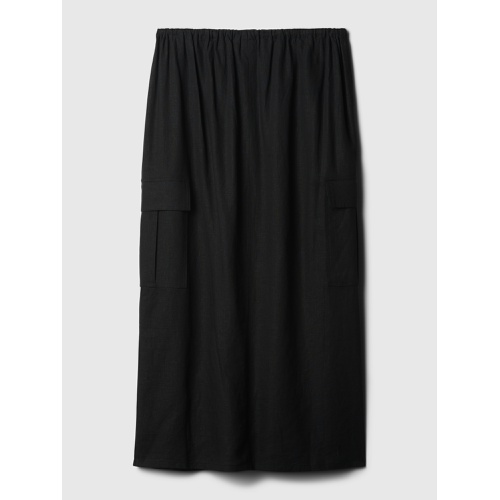 갭 Linen-Blend Cargo Midi Skirt