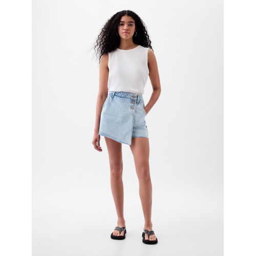 갭 Denim Wrap Mini Skort