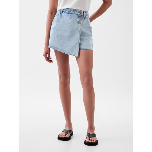 갭 Denim Wrap Mini Skort