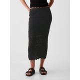 Crochet Pull-On Midi Skirt