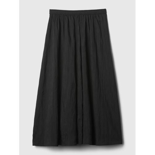 갭 Textured Crinkle Pull-On Midi Skirt