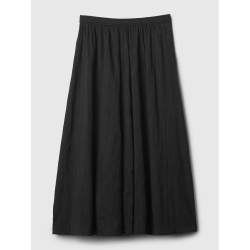 갭 Textured Crinkle Pull-On Midi Skirt