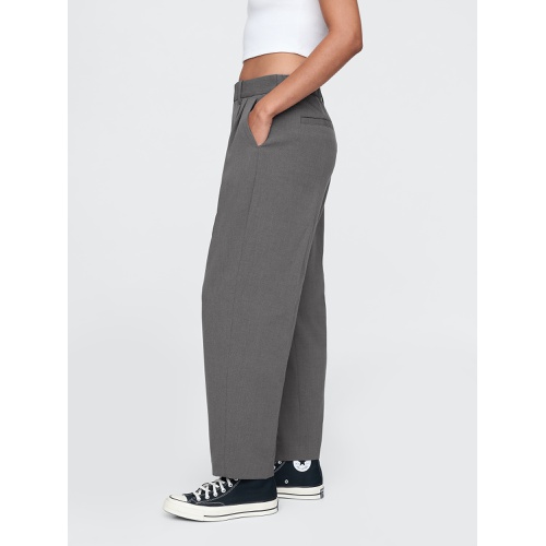 갭 365 High Rise Brushed Twill Pleated Taper Trousers