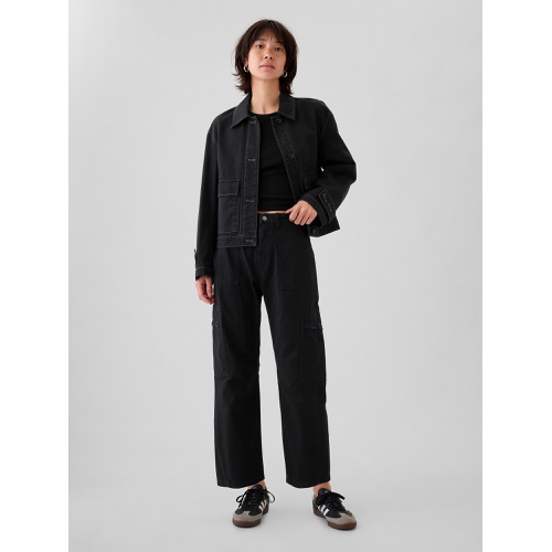 갭 Mid Rise Twill Barrel Pants