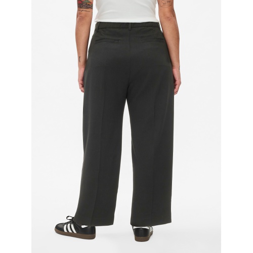 갭 365 High Rise Brushed Twill Pleated Taper Trousers