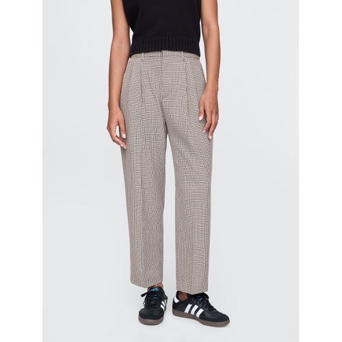 갭 365 High Rise Brushed Twill Pleated Taper Trousers