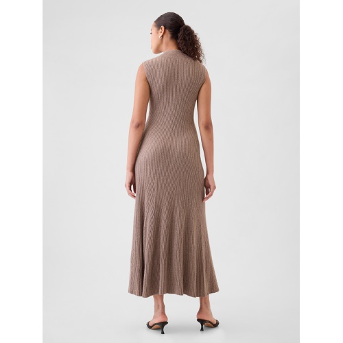 갭 CashSoft Rib Mockneck Maxi Sweater Dress