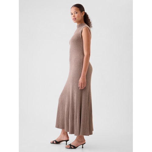 갭 CashSoft Rib Mockneck Maxi Sweater Dress