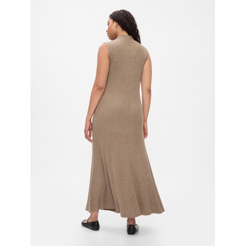 갭 CashSoft Rib Mockneck Maxi Sweater Dress