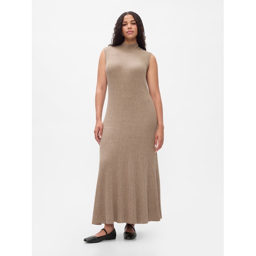 갭 CashSoft Rib Mockneck Maxi Sweater Dress