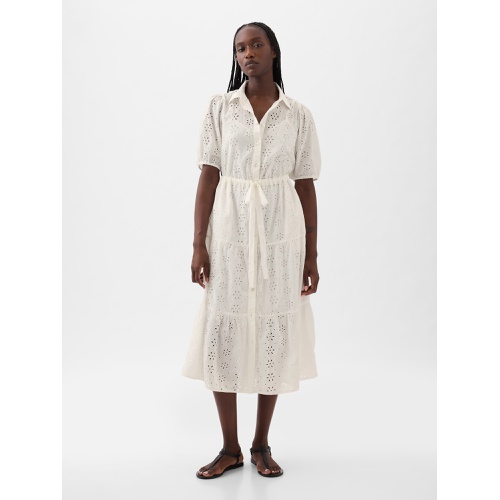 갭 Eyelet Tiered Midi Dress