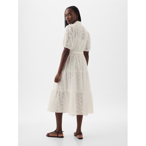 갭 Eyelet Tiered Midi Dress