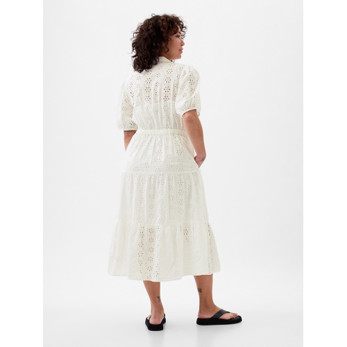 갭 Eyelet Tiered Midi Dress