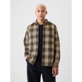 Waffle-Knit Flannel Shirt