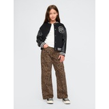 Kids Low Rise Stride Wide-Leg Leopard Jeans