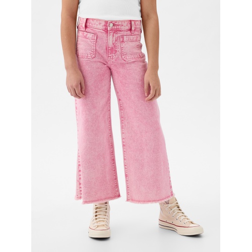 갭 Kids High Rise Stride Wide-Leg Ankle Jeans