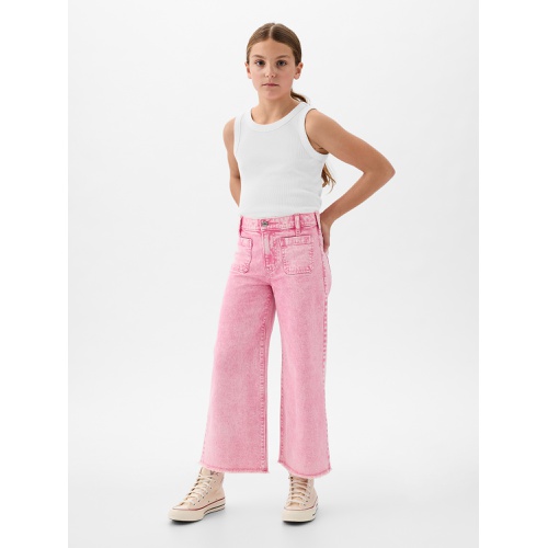 갭 Kids High Rise Stride Wide-Leg Ankle Jeans