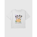 Kids Mickey And Minnie Halloween Pumpkin Graphic Boxy Crop Tee