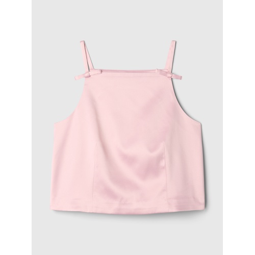 갭 Satin Square-Neck Bow Top