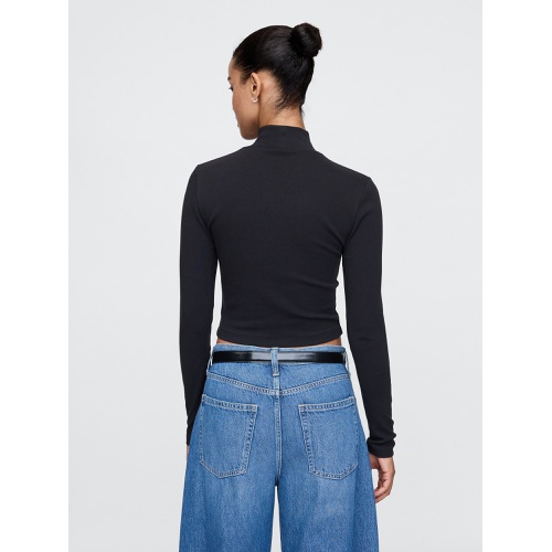 갭 Modern Cropped Mockneck Shirt