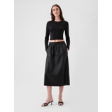 Vegan Leather Midi Skirt