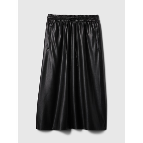 갭 Vegan Leather Midi Skirt