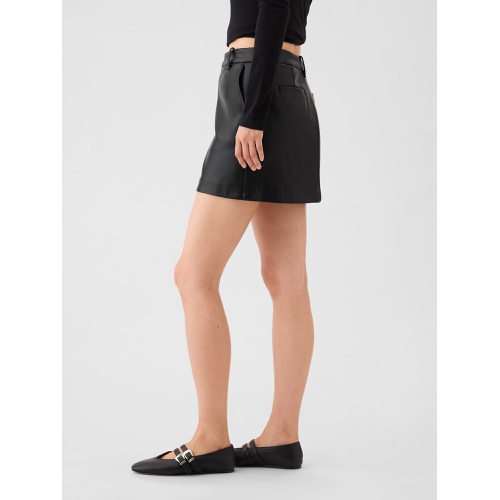 갭 Vegan Leather Mini Skirt