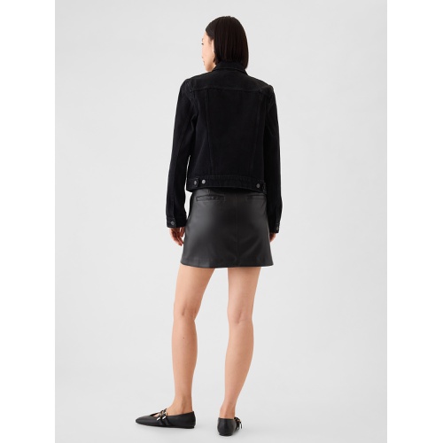 갭 Vegan Leather Mini Skirt