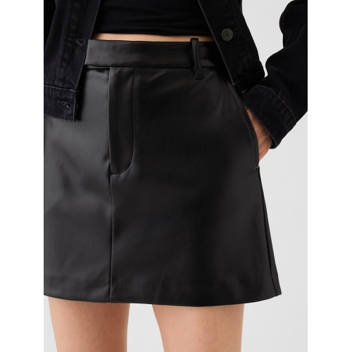 갭 Vegan Leather Mini Skirt