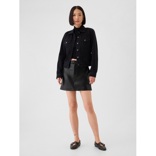 갭 Vegan Leather Mini Skirt