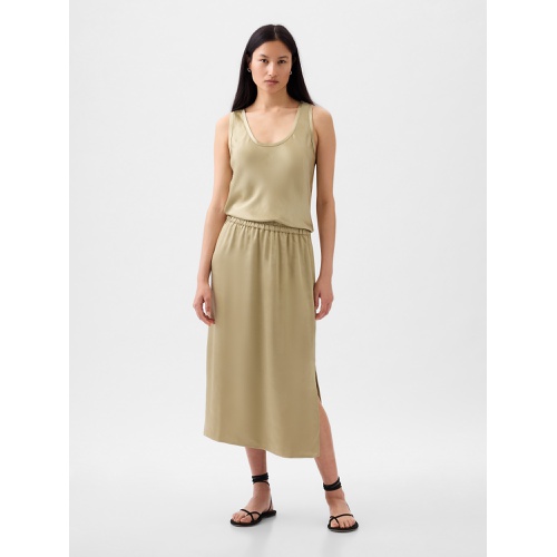 갭 Satin Midi Skirt