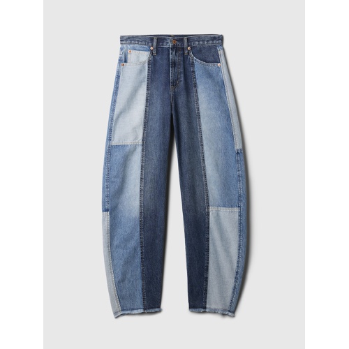 갭 High Rise Patchwork Barrel Jeans