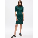 Mockneck Rib Midi Dress