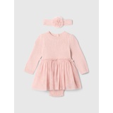 Baby Sweater Tulle Bodysuit Dress