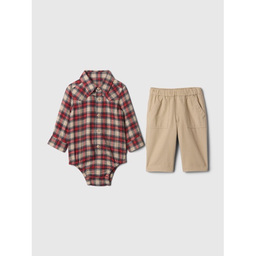 갭 Baby Flannel Outfit Set