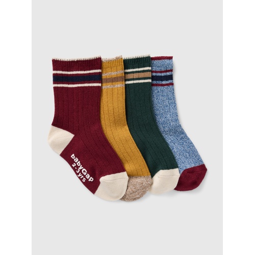 갭 Baby & Toddler Athletic Crew Socks (4-Packs)