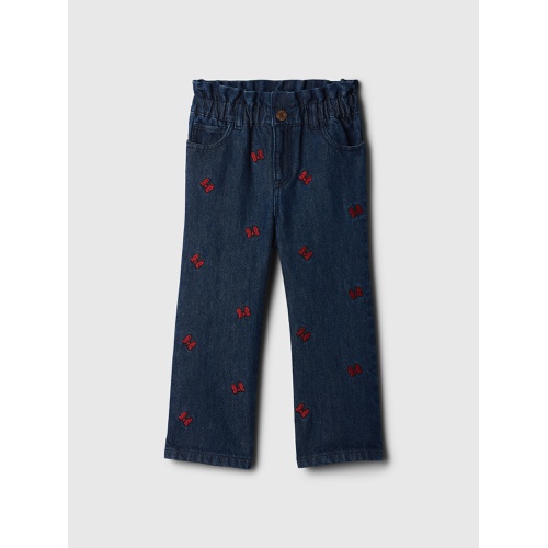 갭 Gap × Disney Baby Minnie Mouse Embroidered Stride Jeans