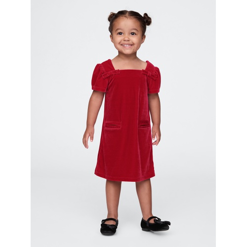 갭 Baby & Toddler Velour Bow Shift Dress