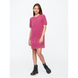 Kids Fuzzy Metallic Sweater Dress