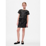 Kids Sequin Velvet Mini Skirt